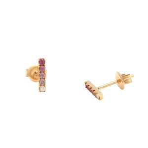 Pink Sapphire Fashion Earrings (14Kyg) Rainbow